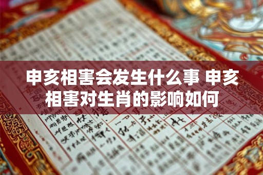 申亥相害会发生什么事 申亥相害对生肖的影响如何