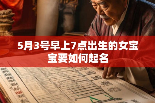5月3号早上7点出生的女宝宝要如何起名