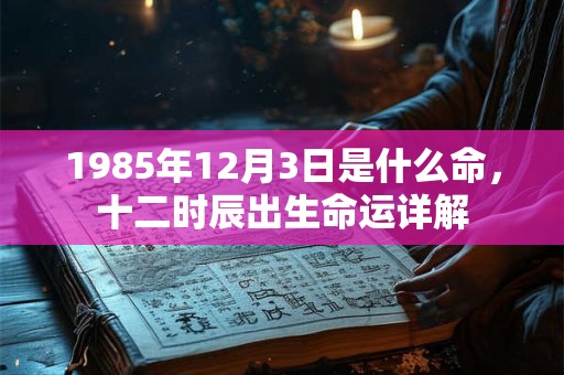 1985年12月3日是什么命，十二时辰出生命运详解