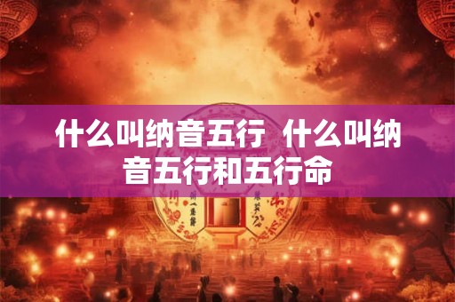 什么叫纳音五行  什么叫纳音五行和五行命
