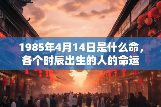 1985年4月14日是什么命，各个时辰出生的人的命运