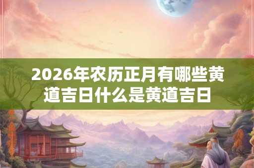 2026年农历正月有哪些黄道吉日什么是黄道吉日