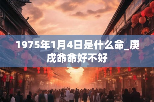 1975年1月4日是什么命_庚戌命命好不好