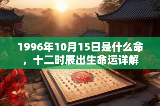 1996年10月15日是什么命，十二时辰出生命运详解