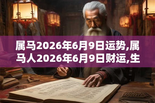 属马2026年6月9日运势,属马人2026年6月9日财运,生肖马2026年6月9日运势 属马2026年6月9日运势,属马人2026年6月9日财运,生肖马2026年6月9日运势