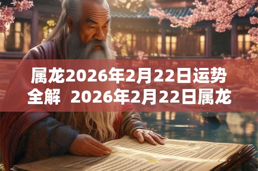 属龙2026年2月22日运势全解  2026年2月22日属龙今日运势