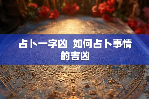 占卜一字凶 如何占卜事情的吉凶 占卜一字凶 如何占卜事情的吉凶