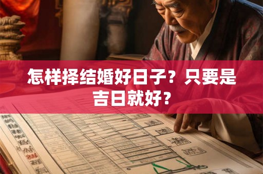 怎样择结婚好日子？只要是吉日就好？