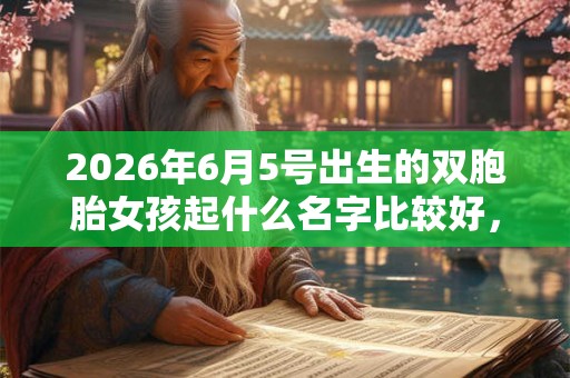 2026年6月5号出生的双胞胎女孩起什么名字比较好,五行属什么? 2026年6月5号出生的双胞胎女孩起什么名字比较好,五行属什么?