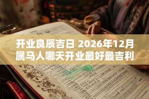 开业良辰吉日 2026年12月属马人哪天开业最好最吉利