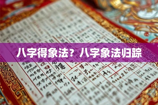 八字得象法？八字象法归踪