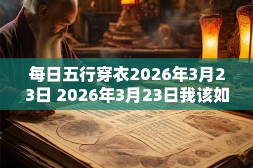 每日五行穿衣2026年3月23日 2026年3月23日我该如何穿衣