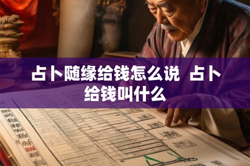 占卜随缘给钱怎么说  占卜给钱叫什么