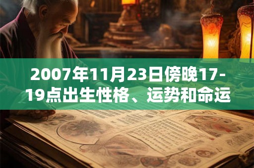 2007年11月23日傍晚17-19点出生性格、运势和命运