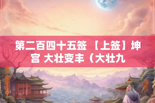 第二百四十五签 【上签】坤宫 大壮变丰（大壮九