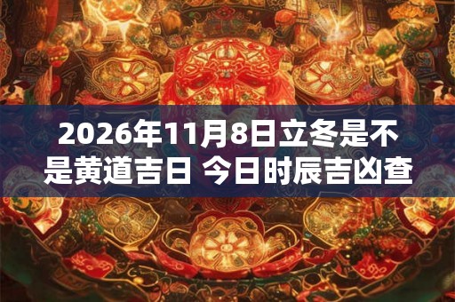 2026年11月8日立冬是不是黄道吉日 今日时辰吉凶查询