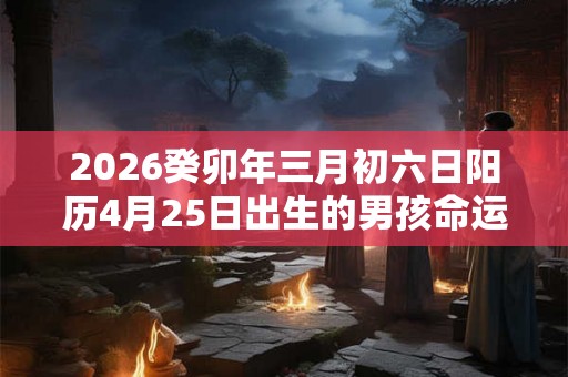 2026癸卯年三月初六日阳历4月25日出生的男孩命运