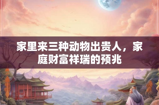 家里来三种动物出贵人，家庭财富祥瑞的预兆