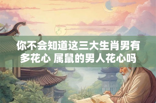 你不会知道这三大生肖男有多花心 属鼠的男人花心吗