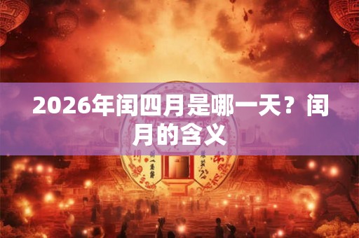 2026年闰四月是哪一天?闰月的含义 2026年闰四月是哪一天?闰月的含义