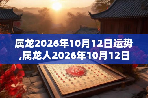 属龙2026年10月12日运势,属龙人2026年10月12日财运,生肖龙2026年10月12日运势