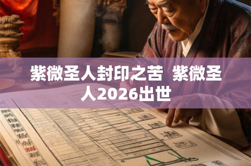 紫微圣人封印之苦  紫微圣人2026出世