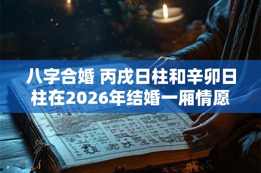 八字合婚 丙戌日柱和辛卯日柱在2026年结婚一厢情愿
