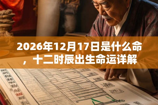 2026年12月17日是什么命,十二时辰出生命运详解 2026年12月17日是什么命,十二时辰出生命运详解
