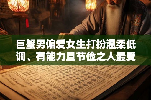 巨蟹男偏爱女生打扮温柔低调、有能力且节俭之人最受宠