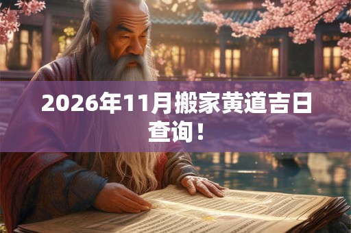2026年11月搬家黄道吉日查询！