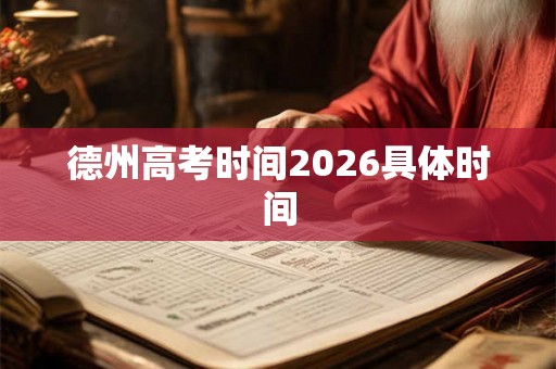 德州高考时间2026具体时间