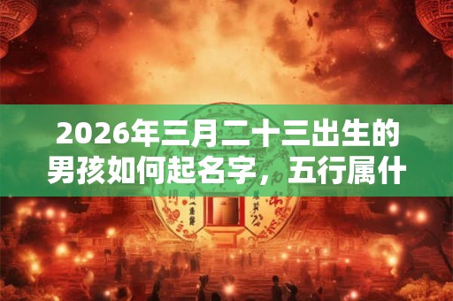 2026年三月二十三出生的男孩如何起名字，五行属什么