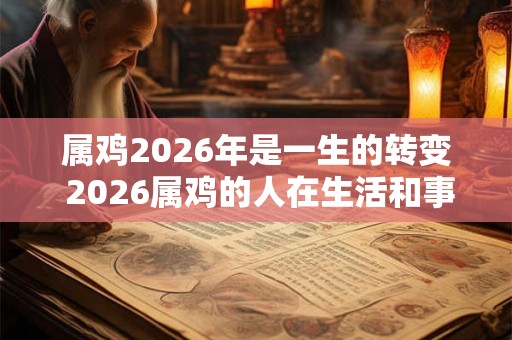 属鸡2026年是一生的转变 2026属鸡的人在生活和事业方面会有哪些重大转变