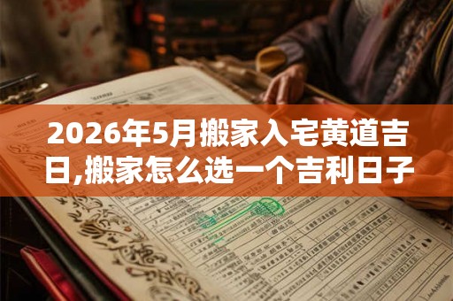 2026年5月搬家入宅黄道吉日,搬家怎么选一个吉利日子