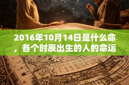 2016年10月14日是什么命，各个时辰出生的人的命运