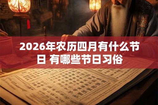 2026年农历四月有什么节日 有哪些节日习俗