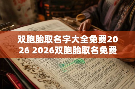 双胞胎取名字大全免费2026 2026双胞胎取名免费