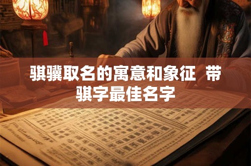 骐骥取名的寓意和象征  带骐字最佳名字