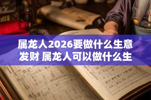 属龙人2026要做什么生意发财 属龙人可以做什么生意