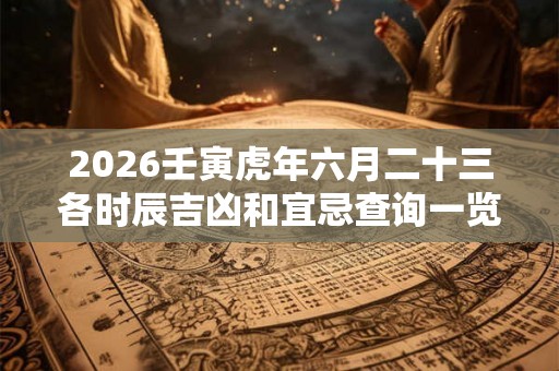 2026壬寅虎年六月二十三各时辰吉凶和宜忌查询一览 2026壬寅虎年六月二十三各时辰吉凶和宜忌查询一览