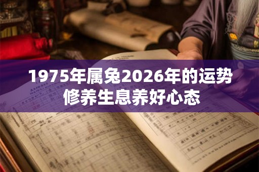 1975年属兔2026年的运势 修养生息养好心态
