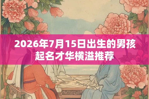 2026年7月15日出生的男孩起名才华横溢推荐