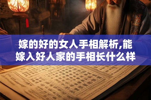 嫁的好的女人手相解析,能嫁入好人家的手相长什么样？