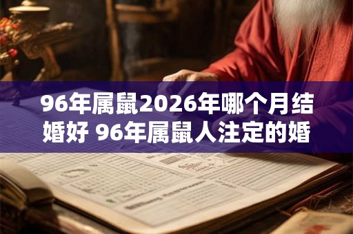 96年属鼠2026年哪个月结婚好 96年属鼠人注定的婚姻