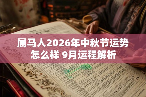 属马人2026年中秋节运势怎么样 9月运程解析