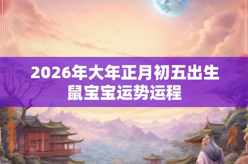 2026年大年正月初五出生鼠宝宝运势运程