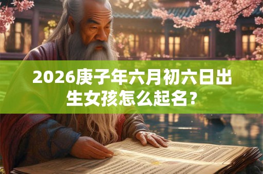 2026庚子年六月初六日出生女孩怎么起名？