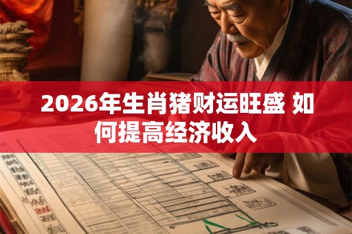 2026年生肖猪财运旺盛 如何提高经济收入