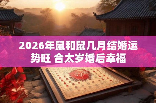 2026年鼠和鼠几月结婚运势旺 合太岁婚后幸福