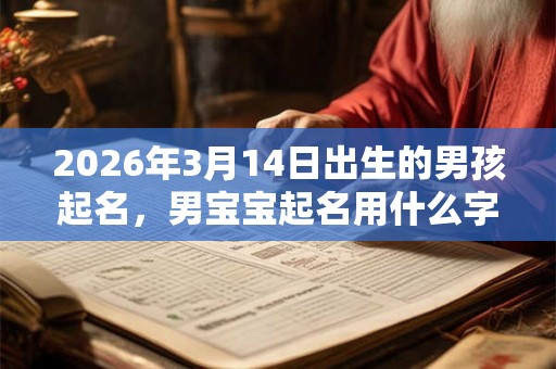 2026年3月14日出生的男孩起名，男宝宝起名用什么字好？